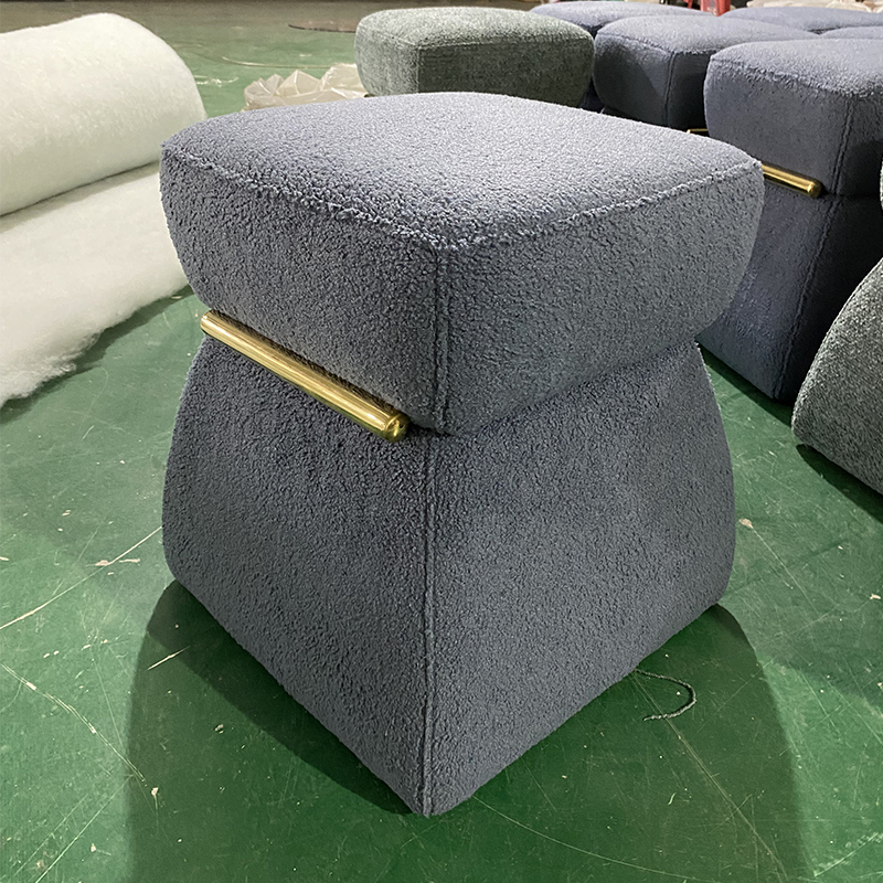 New Style fabric living room furniture square seat counter stools with stainless steel decoration soft fabric seat